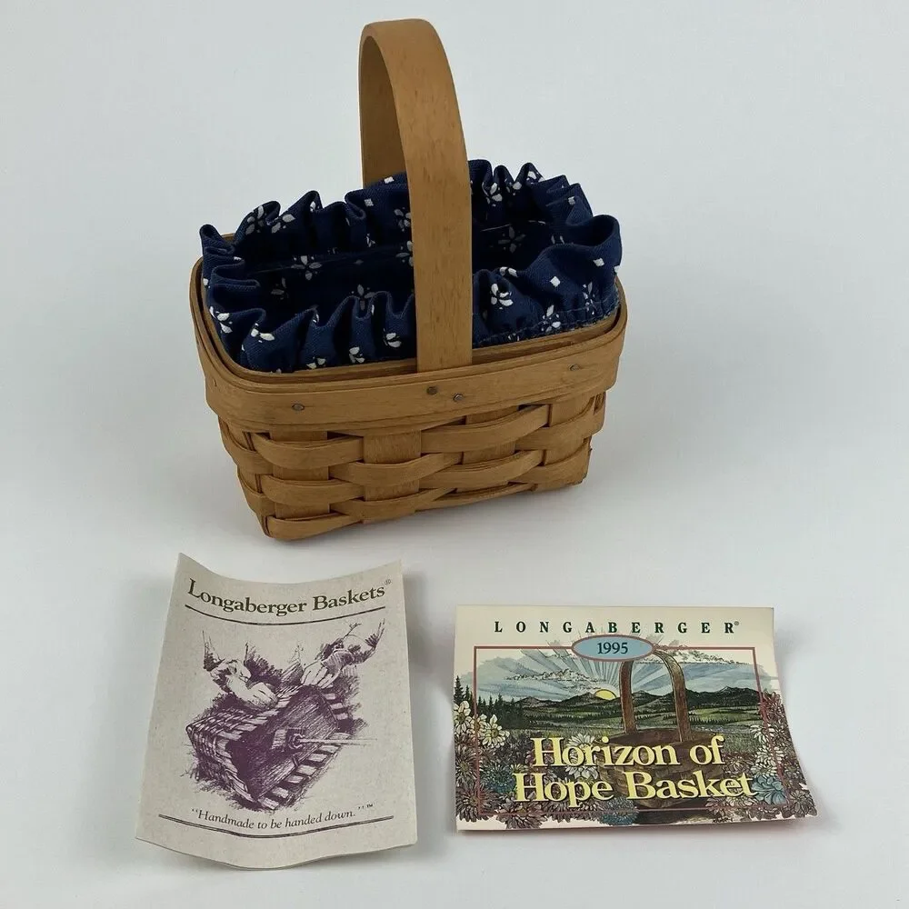 Longaberger Horizon Of Hope Basket Set 1995 | /w Liner Home Decor VTG (17124)